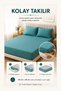 Ranforce Polycotton King Size Elastic Sheet Set 3 Pieces 180X200X30 Emerald Green - 2