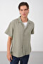 Men's Linen Oversize Relaxed Fit Short Sleeve Summer Shirt - 5