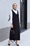 Long Gilet with Tie Shoulders -Black - 3