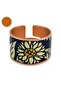 Navy blue thin rumi thick copper ring, adjustable