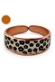 Turquoise cream mosaic thin copper ring, adjustable