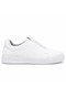 Kb-007 White Men's Shoes - Single-Strap Velcro Laceless Monochrome White Height-Increasing High-Sole Casual Sneaker - 3
