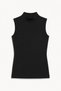Women's Basic 3-Piece Women's Sleeveless Turtleneck Cotton T-Shirt Set (Black-Tan-White) - 6