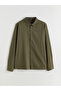 Xside Khaki Large Size Regular Fit Long Sleeve Linen Look Men's Shirt - 5