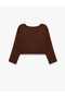 Buttoned Crew Neck Long Sleeve Cardigan - 5