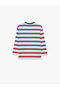 Cotton Crew Neck Long Sleeve Striped T-Shirt - 6