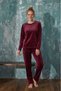 Luxury Velvet French Velvet Text Detailed Pajama Set - 3