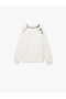 Bow-Tie Long Sleeve Crew Neck Embroidered Sweatshirt - 3