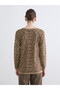 Rmz Gi̇yi̇m Farkiyla Zero Roba Collar Leopard Embroidered Women's Knitwear Sweater - 5