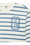 Long Sleeve Crew Neck Printed Striped School Sweatshirt - 6