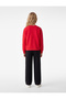 Bow-Tie Long Sleeve Crew Neck Cotton Ribbed Sweatshirt - 4