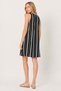 Black and White Striped Sleeveless Women's Dress Relaxed Fit Summer Dress - 4