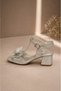 Girls' Heeled Shoes with Butterfly Detail, Glittery, Stylish, New Season Comfortable Evening Dress Shoes - 4