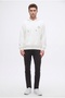 Relaxed Fit Ecru Printed Sweatshirt