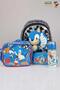 License-Protected Sonic School Bag, Lunch Bag, Pencil Bag and 500 ml Tritan Water Bottle Set