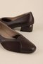 Women's Genuine Leather Short Heeled Shoes Special for Bone Protrusion Vdt.05 Brown - 3