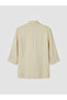 Two Mt Shop Quality Lcw Vision Ecru Linen Blend Striped Loose & Baggy Women's Blazer Jacket - 6