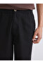 Xside Black Standard Fit Linen Look Men's Bermuda Shorts - 5