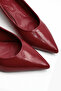 Lang Women's Red Short Heeled Comfortable Sole Pointed Toe Classic Heeled Shoes - 5