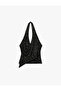 Sequined Halter Neck Sleeveless Draped Double Breasted Evening Dress Blouse - 5