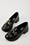 Hily Women's Loafer with Patent Leather Accessories - Black Patent Leather - 5