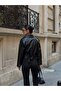 Women Sleeve Belt Detail Stylish Leather Jacket - 3