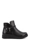 Women's black zippered thick soled boots