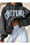 Unisex Plus Size Smoked Couture Printed Hooded Oversize Sweatshirt Hoodie