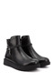 Women's black zippered thick soled boots - 4