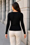 Women's Collar Detail Long Sleeve Knitwear Blouse - 6