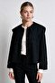 Wide Collar Short Trench Coat Laz0018 Black - 2