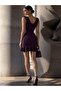 Thick Strap Neck and Skirt Ruffle Dress 581310 Purple - 4