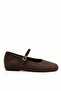 Lily Women's Height-Increasing Suede Flat-Toe Buckle Single Strap Ballerina Shoes 4cm Height-Increasing - 3