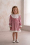 Pink Velvet Collar Skirt and Lace on the End of the Sleeves Girl's Baby Dress-Li̇a - 4