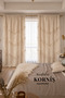 Tassel Detailed Organic 100% Cotton Buldan Background Curtain Single Panel
