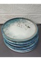 GÜRAL PORCELAIN DİGIBONE 20 CM MARBLE PATTERN 12-PACK CAKE PLATE-TURQUOISE - 2