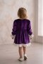 Purple Velvet Neckline Skirt and Sleeve Lace Baby Girl Dress-Lia - 4