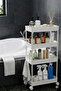 XL Rafata Multi-Purpose Wide Wheel 4-Tier Bathroom Organizer under Cabinet Organizer under Sink Organizer Hanging Shelf Detergent Holder Towel Holder - 5