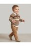 Cardigan+Bow Tie+Linen Pants 3-Piece Baby Boy Suit with Elastic Waist, Flexible and Comfortable Newborn Baby Suit - 4