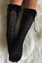 Women's Knee-Length Fishnet Socks with Ribbon Detail
