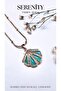 Shiny Pearlescent Zircon Stone Seashell Figure Steel Necklace - 3