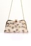 Beige Faux Fur Chain Hand and Shoulder Clutch Portfolio Bag - 4