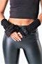 Black Furry Wool Fingerless Gloves - 4
