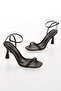 Women's Black Summer Heeled Shoes 8 cm Heel - 3