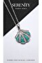 Shiny Pearlescent Zircon Stone Seashell Figure Steel Necklace