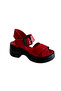 42627 Women's Genuine Leather Summer Shoes Red