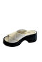 42618 Women's Genuine Leather Summer Sandals Beige - 3