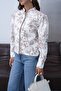 Patterned Bomber Jacket with Hook Closure Detail - 2