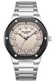 Black Beige Dial Men's Wristwatch with Steel Case and Strap 2 Years Warranty Original - 2