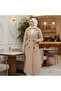 Lined Belted and Buttoned Premium Hijab Coat - 6